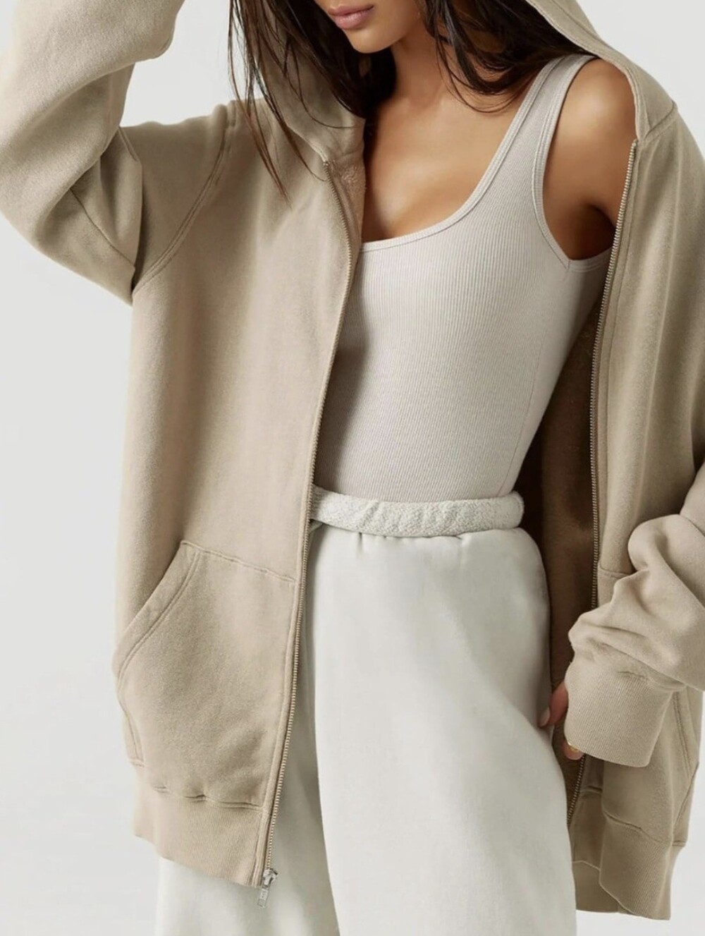 Joah Brown Empire Zip Hoodie In Desert French Terry | O/S = S/M - Picture 4 of 15